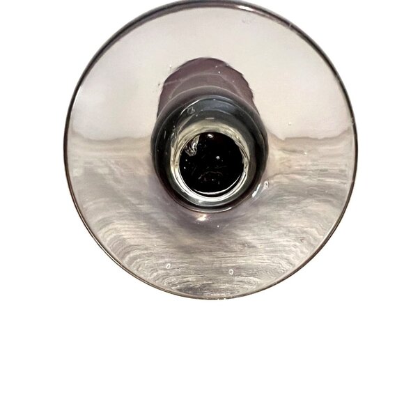 Vintage Handblown 8 in Ruby Red Bud Vase With Floral Motif Etching - Picture 4 of 5